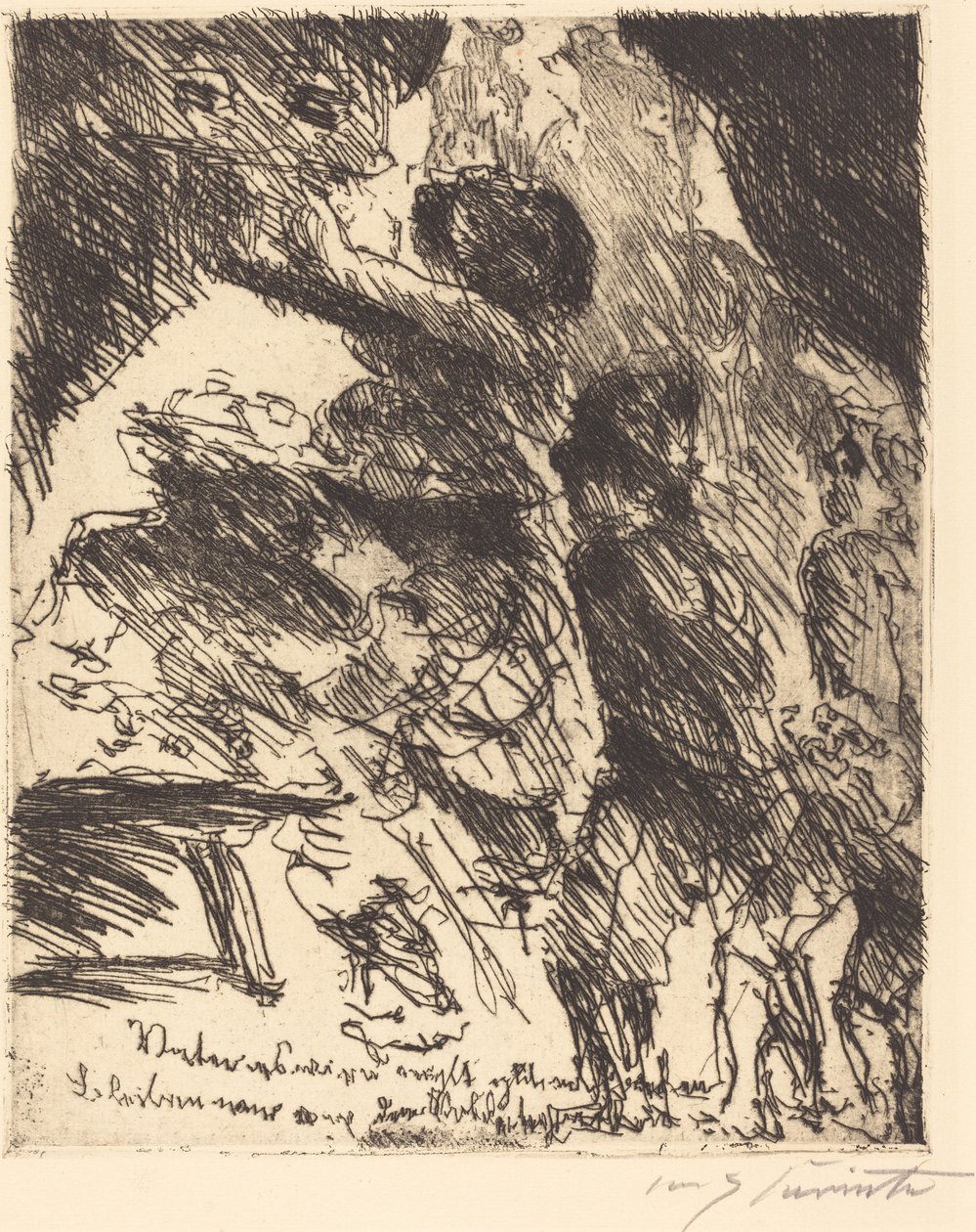 Ojcze, nie pójdzie dobrze, jeśli będziemy trzymać się z dala od hordy żołnierzy..., 1923. autorstwa Lovis Corinth
