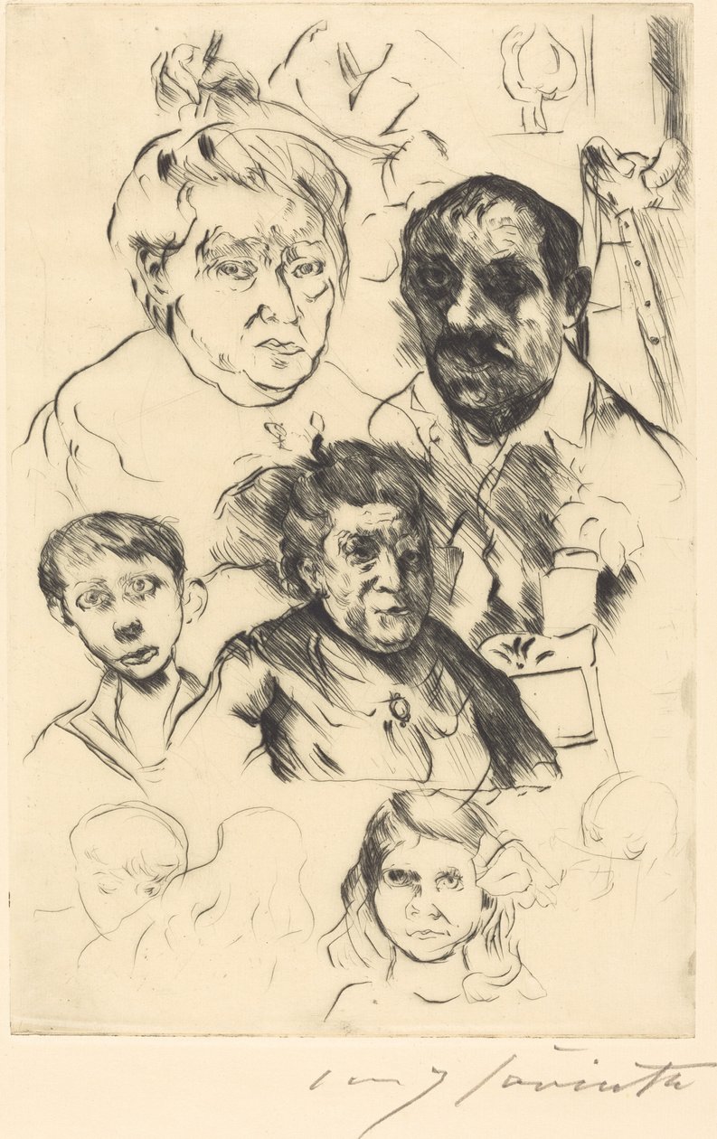 Różne głowy i autoportret, 1915. autorstwa Lovis Corinth