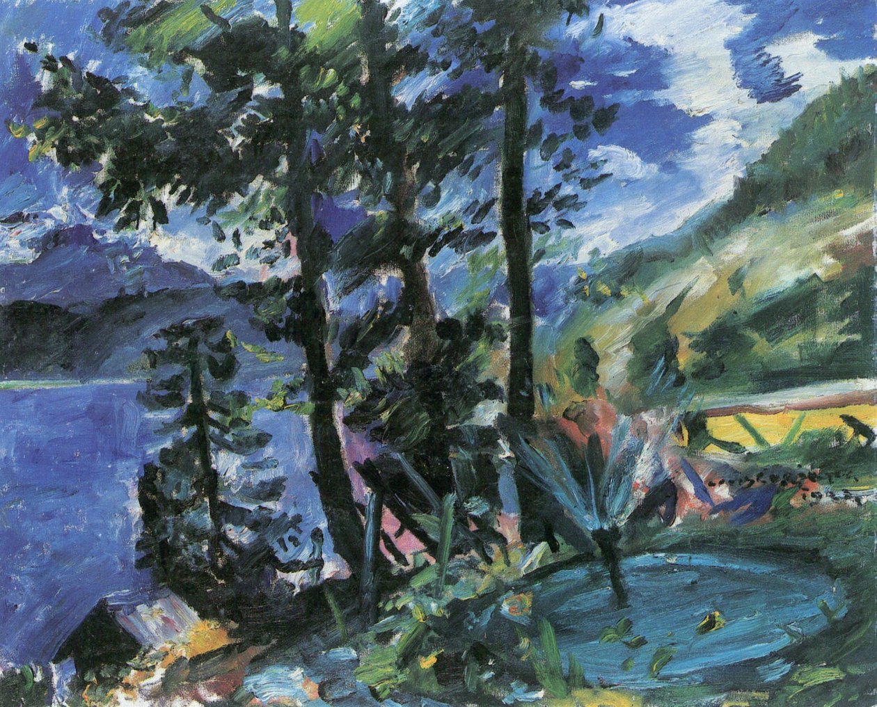 Walchensee z fontanną autorstwa Lovis Corinth
