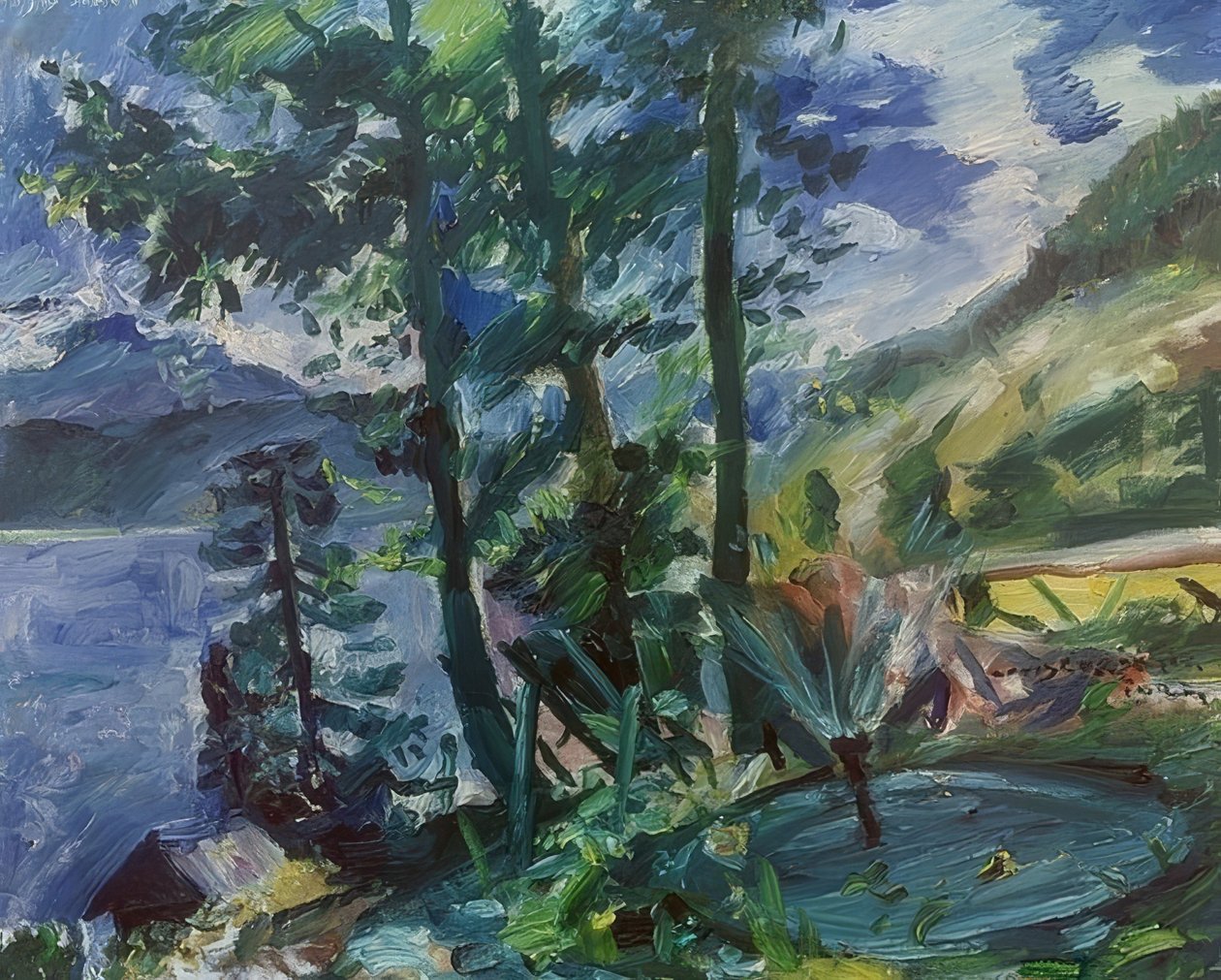 Walchensee z fontanną. 1923 autorstwa Lovis Corinth