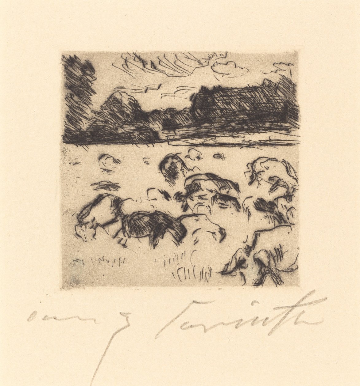 Wypas owiec autorstwa Lovis Corinth