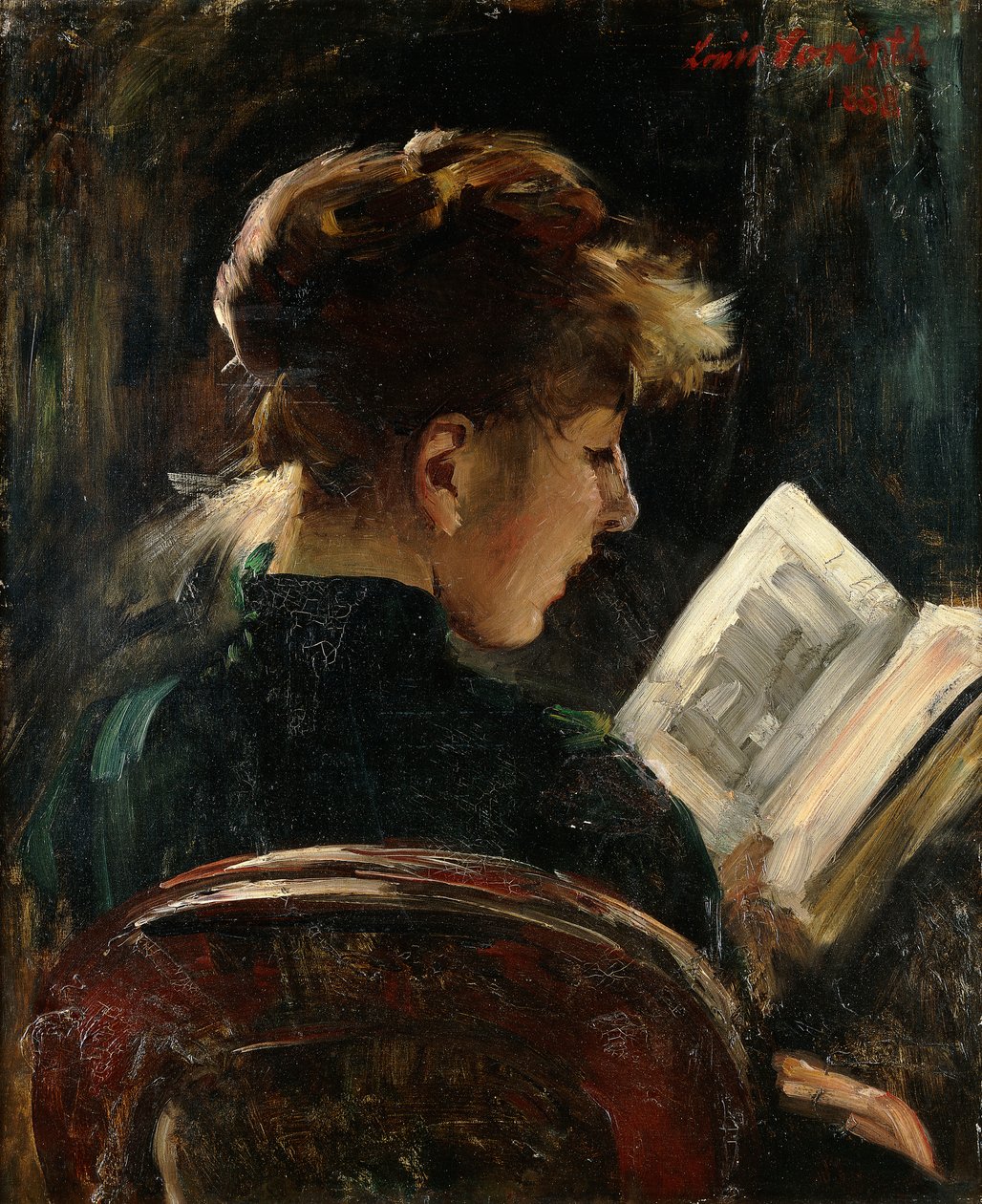 Kobieta Czytanie; Czytająca dziewczyna, 1888 autorstwa Lovis Corinth