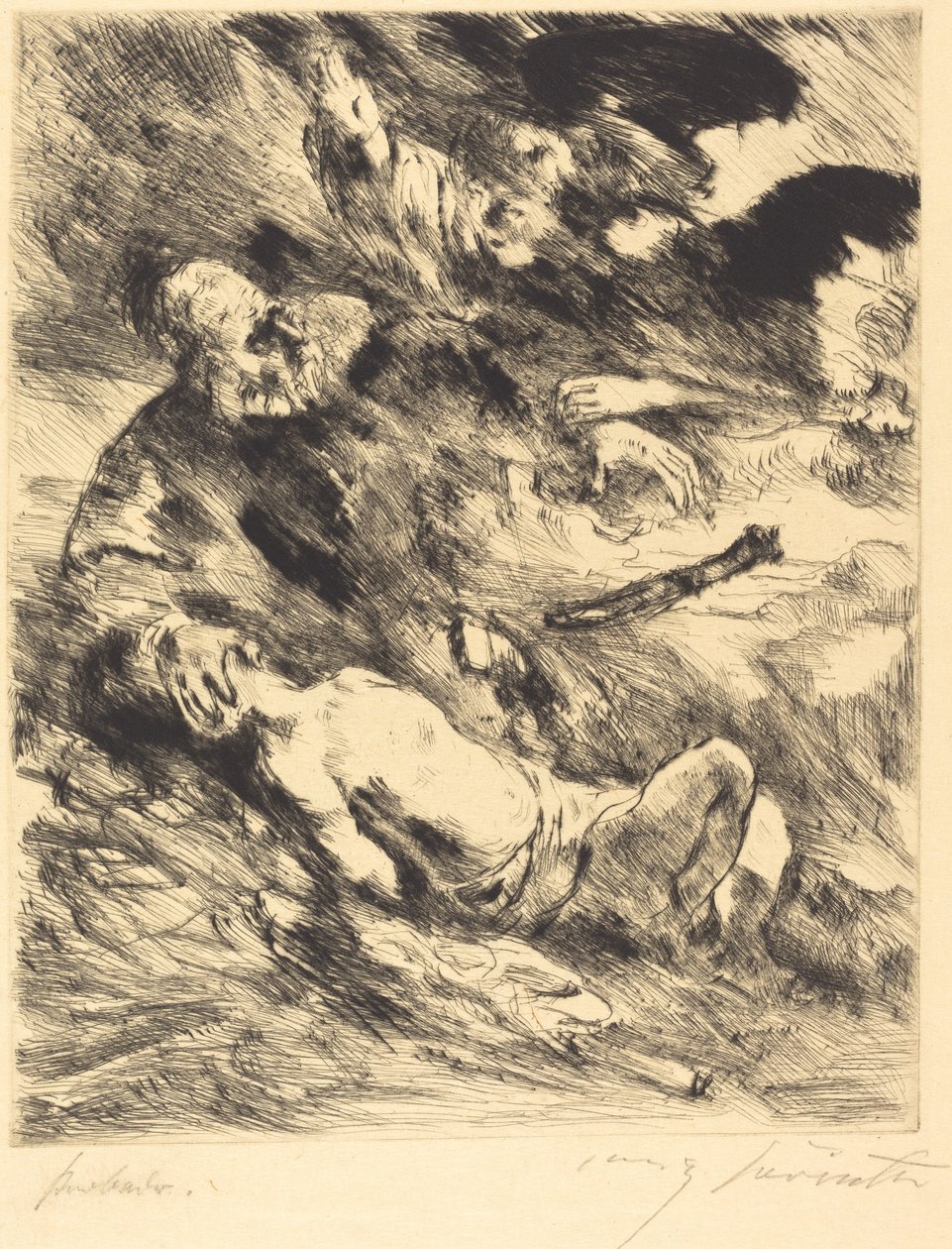Ofiara Izaaka autorstwa Lovis Corinth after Rembrandt van Rijn