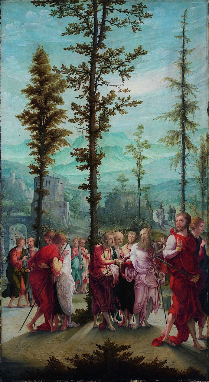 Chrystus żegna się z apostołami autorstwa Lower Rhenish pupil of Wolf Huber