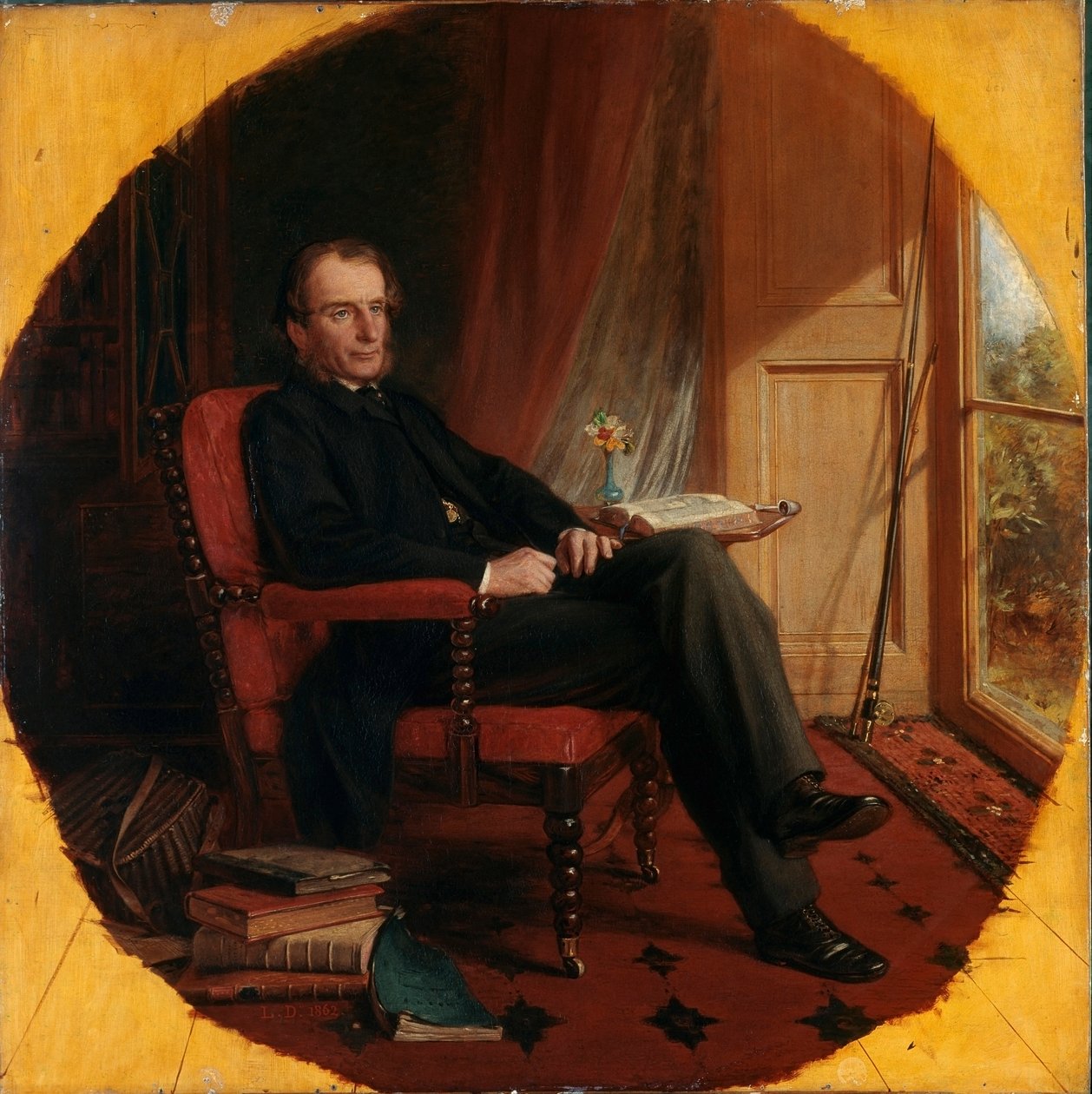 Portret angielskiego pisarza Charlesa Kingsleya (1819-1875) Obraz Lowes Cato Dickinson (1819-1908) 1862 Londyn, National Portrait Gallery autorstwa Lowes Cato Dickinson