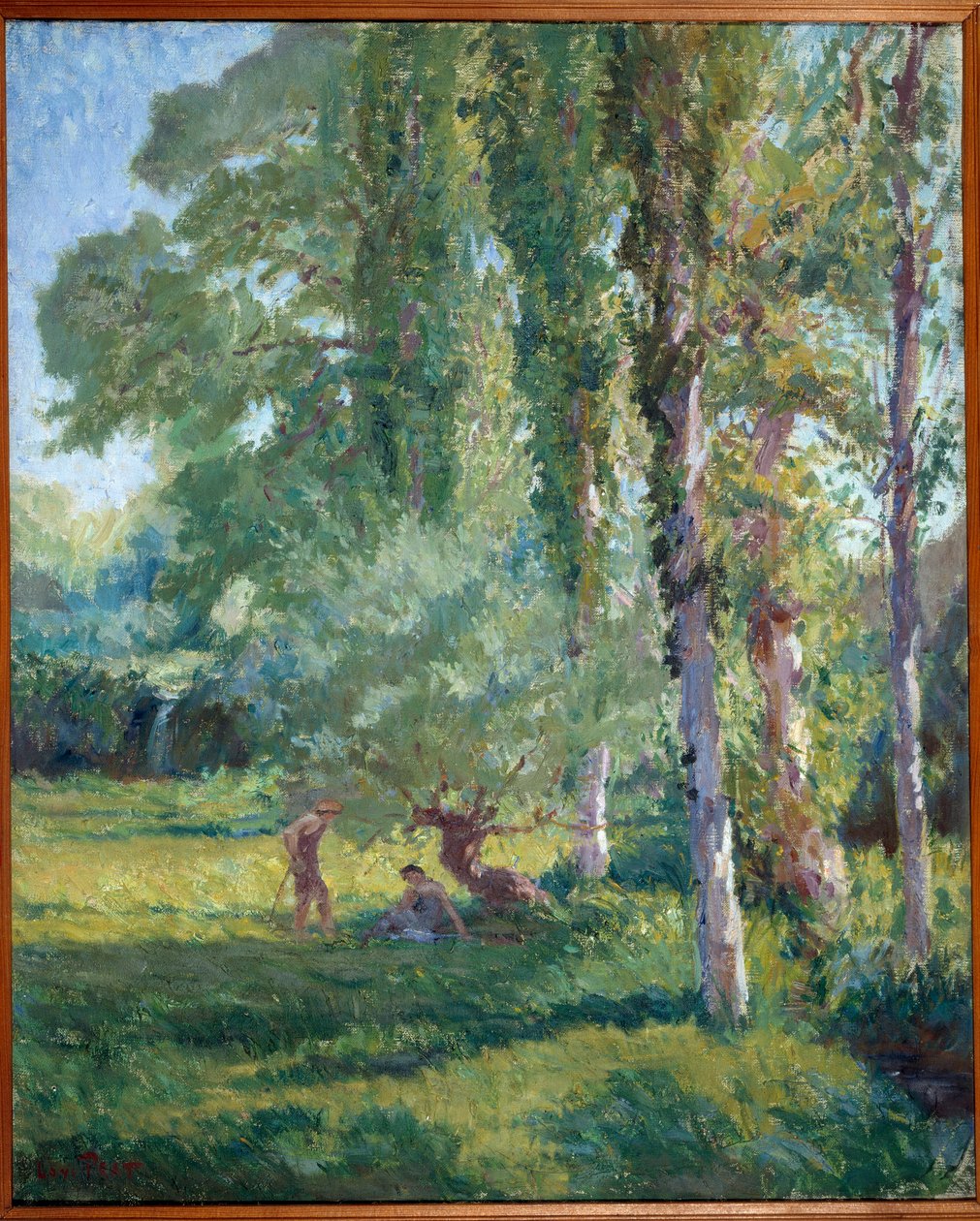 Para na trawie pod topolą Obraz Loys Prat (1879-1934), XX wiek. Olej na płótnie. Donzere, ratusz. autorstwa Loys Prat