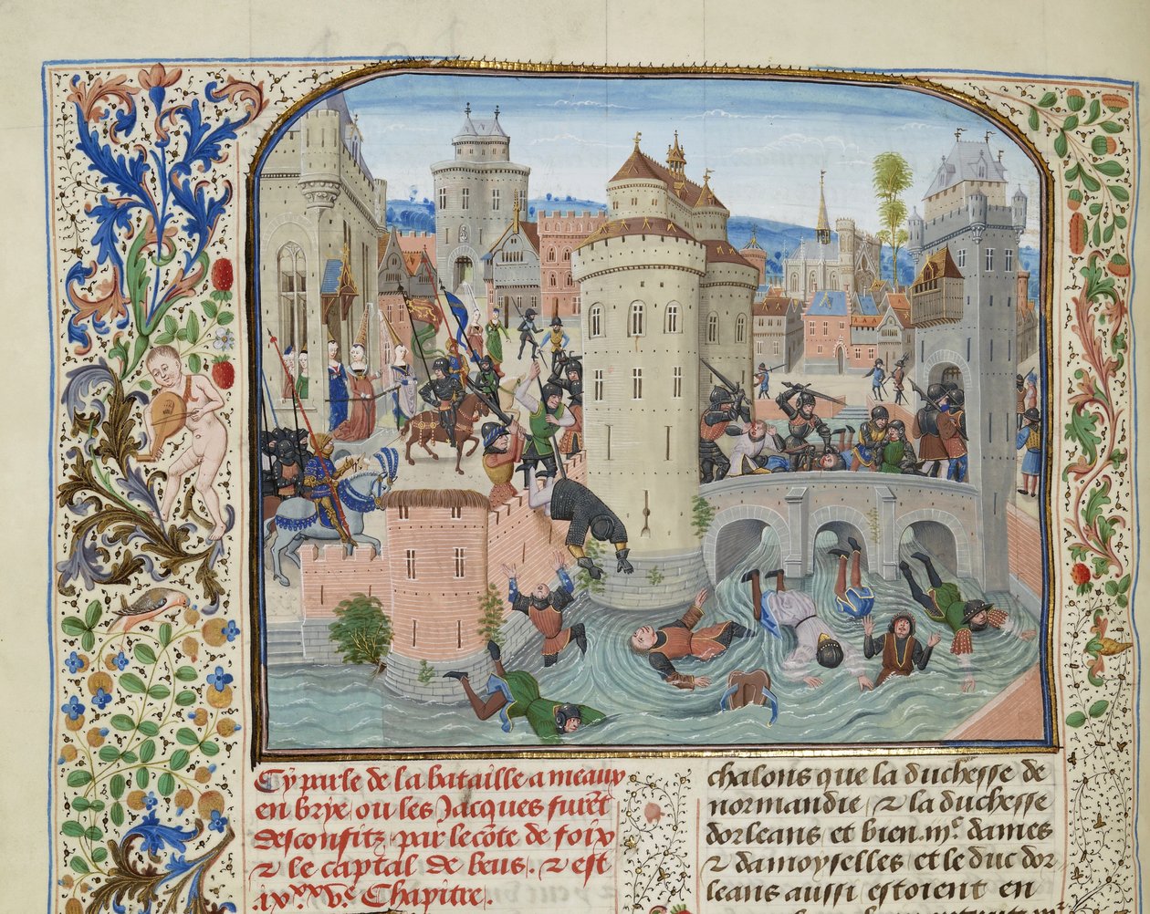 Klęska Jacquerie 9 czerwca 1358, ok. 1470-1475. autorstwa Loyset Liedet