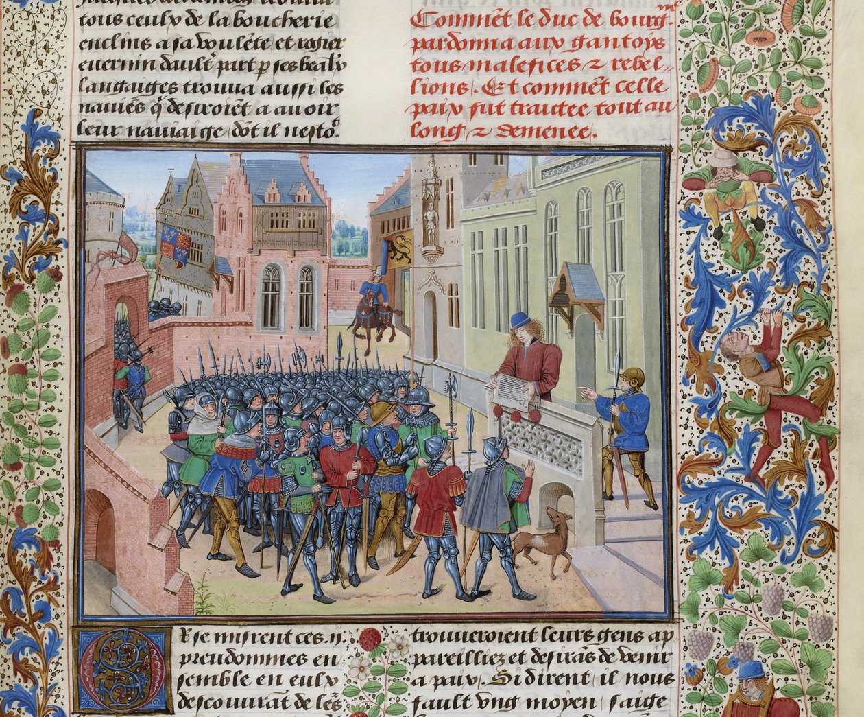 Jean de Heyle czyta w Gandawie list Filipa II Śmiałego, ok. 1470-1475. autorstwa Loyset Liedet