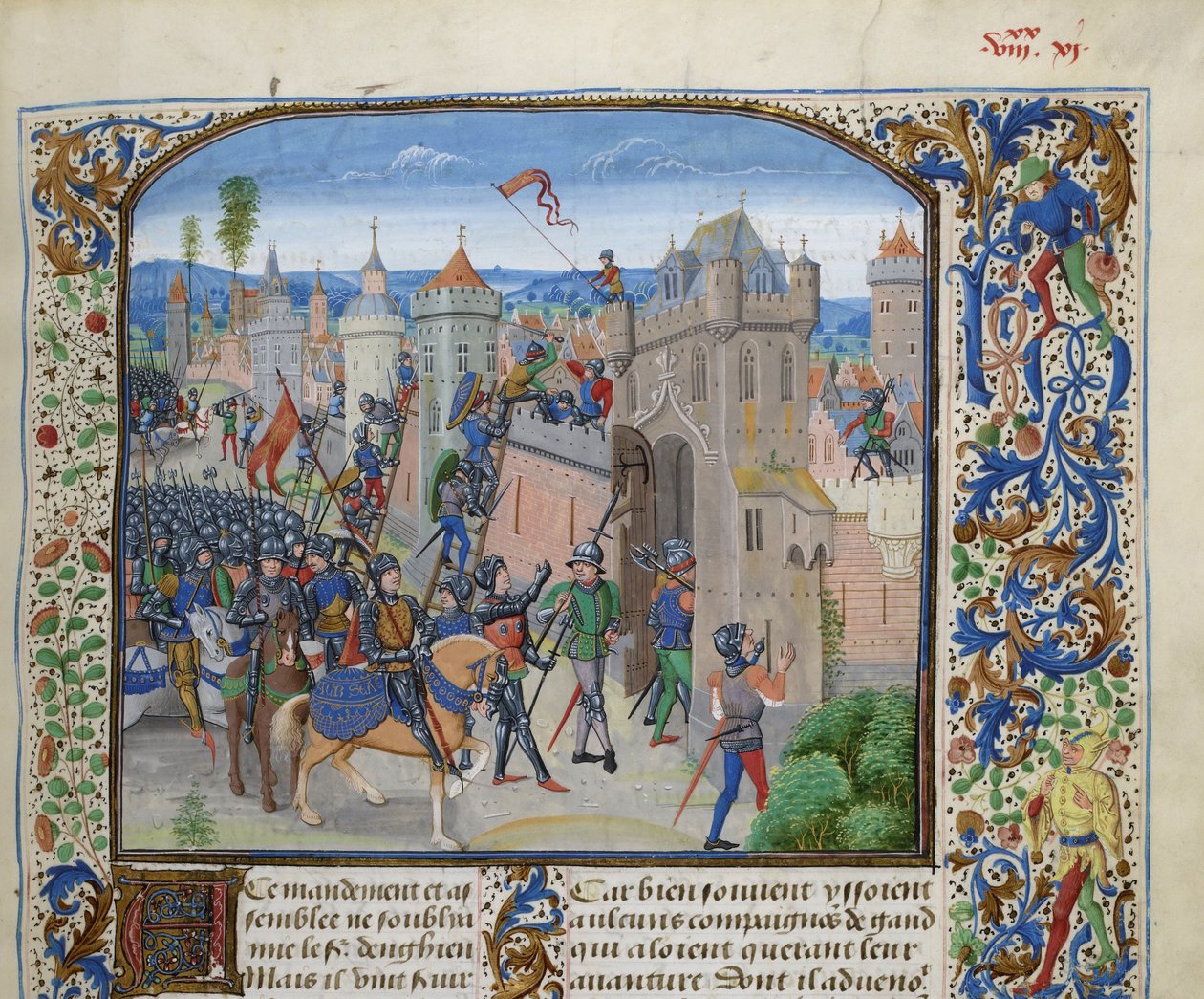 Oblężenie Gandawy przez Ludwika II Male, ok. 1470-1475. autorstwa Loyset Liedet