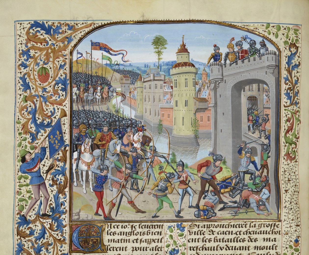 Bitwa pod Caen w 1346 r., ok. 1470-1475. autorstwa Loyset Liedet
