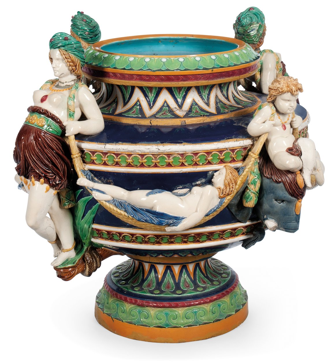 Duża żardiniera z majoliki Minton, ok. 1870 (ceramika) autorstwa Ltd Mintons