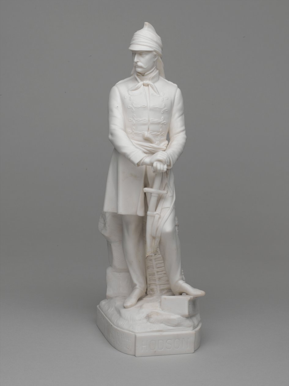 Statuetka Parian ware porucznika (później majora) Williama Hodsona autorstwa Ltd Mintons