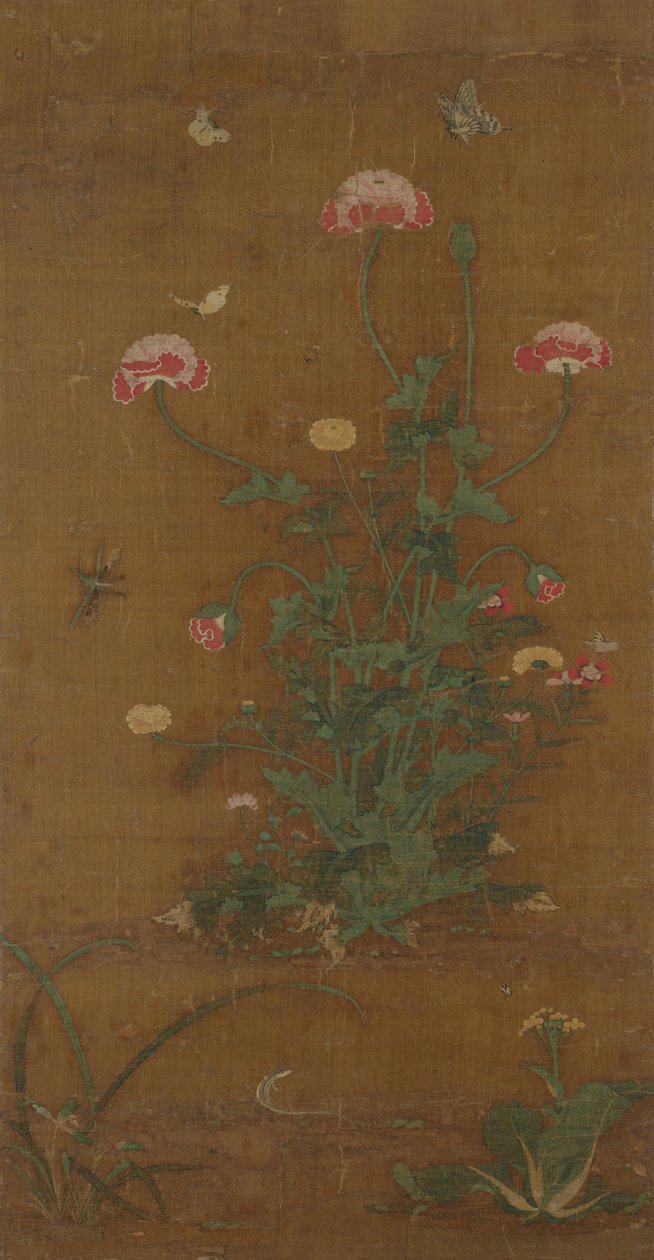 Kwiaty, XIV wiek. autorstwa Lu Jingfu