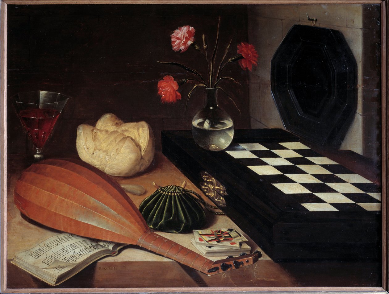 Martwa natura przy szachach Obraz Lubina Baugina (1612/1613-1663) XVII w. Niedz. 0,55x0,73 m² autorstwa Lubin Baugin