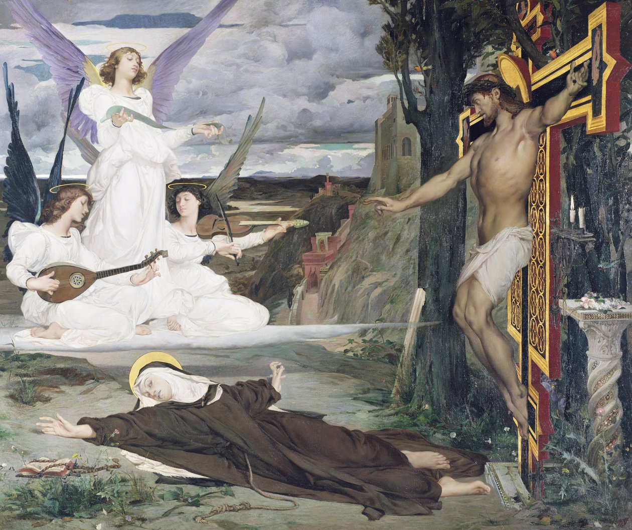 Wizja, legenda XIV wieku, 1872 autorstwa Luc Oliver Merson