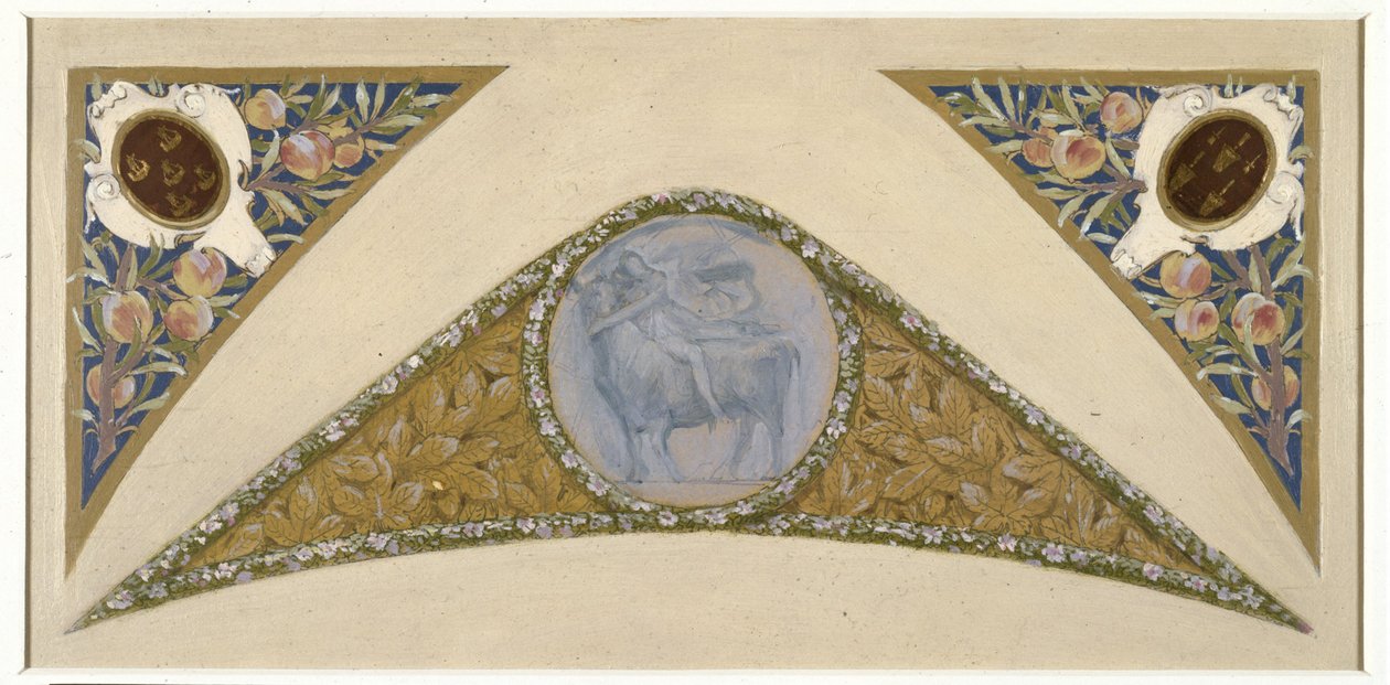 Szkic świątecznych schodów w Hôtel de Ville de Paris: Bull, ok. 1888-1898 (olej na kalce technicznej) autorstwa Luc Oliver Merson