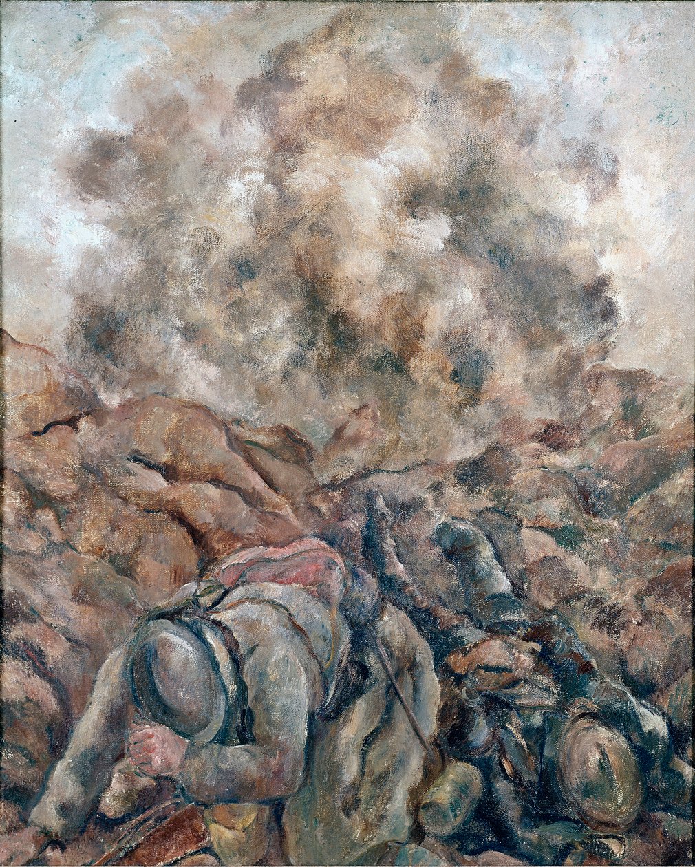 Pierwsza wojna światowa: „” Au Front „” Obraz Luca Alberta Moreau (1881-1948) 1914 Paryż, Narodowe Muzeum Sztuki Nowoczesnej, Centre Georges Pompidou autorstwa Luc Albert Moreau