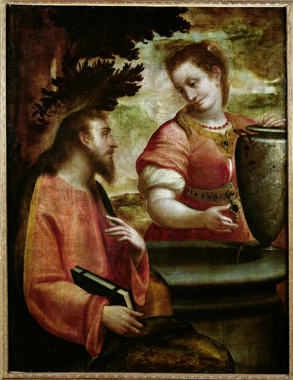 Chrystus i Kobieta z Samarii, ok. 1575-80 autorstwa Luca Cambiaso
