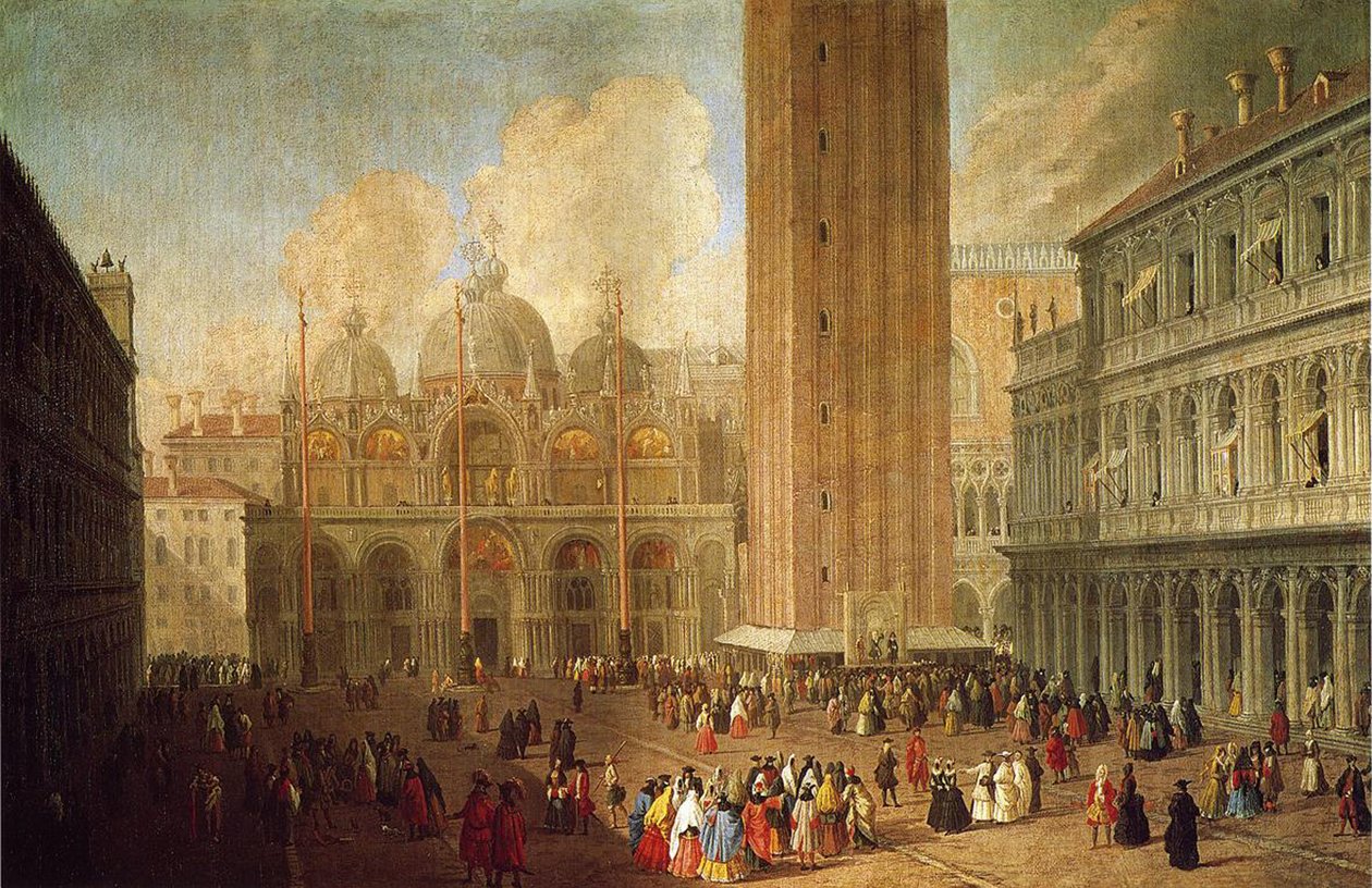 Piazza San Marco, Wenecja, ok. 1722 autorstwa Luca Carlevaris