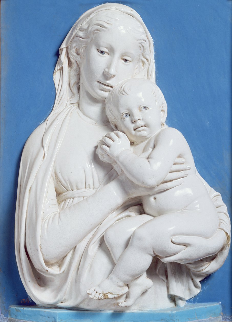 Madonna Jabłkowa (glazurowana terakota) autorstwa Luca Della Robbia