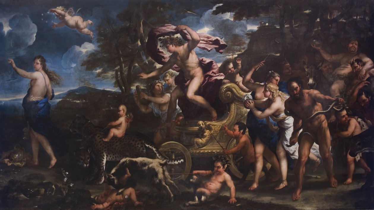Bachus i Ariadna, 1677 autorstwa Luca Giordano