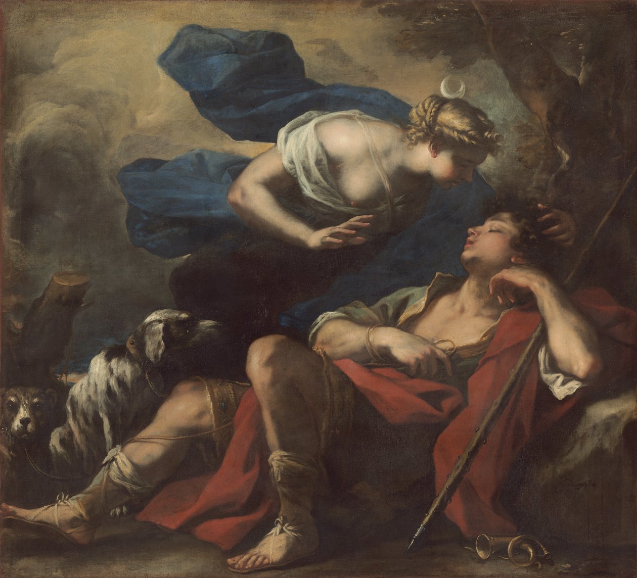 Diana i Endymion, ok. 1675-80 autorstwa Luca Giordano