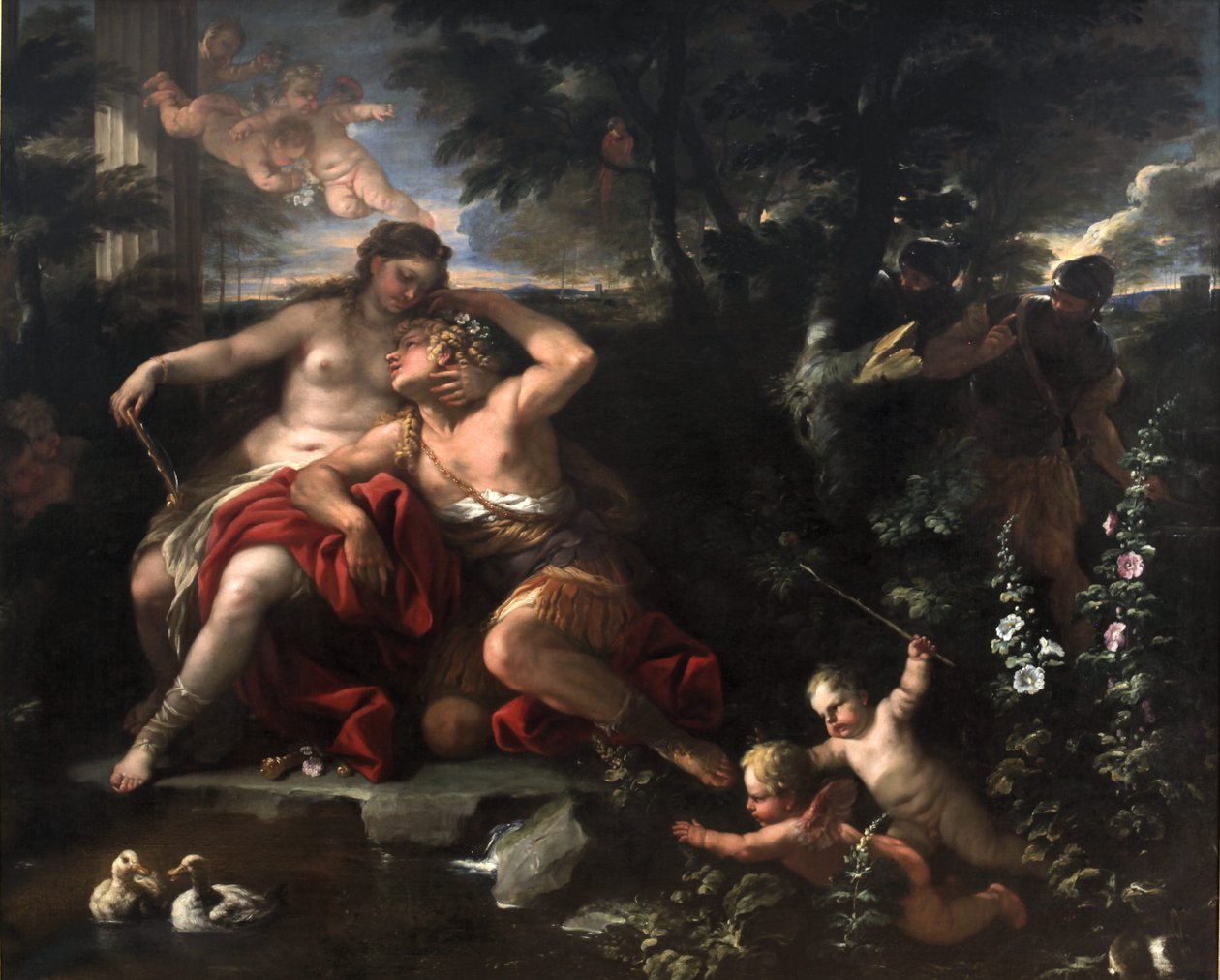 Renaud i Armide odkryci przez rycerzy autorstwa Luca Giordano
