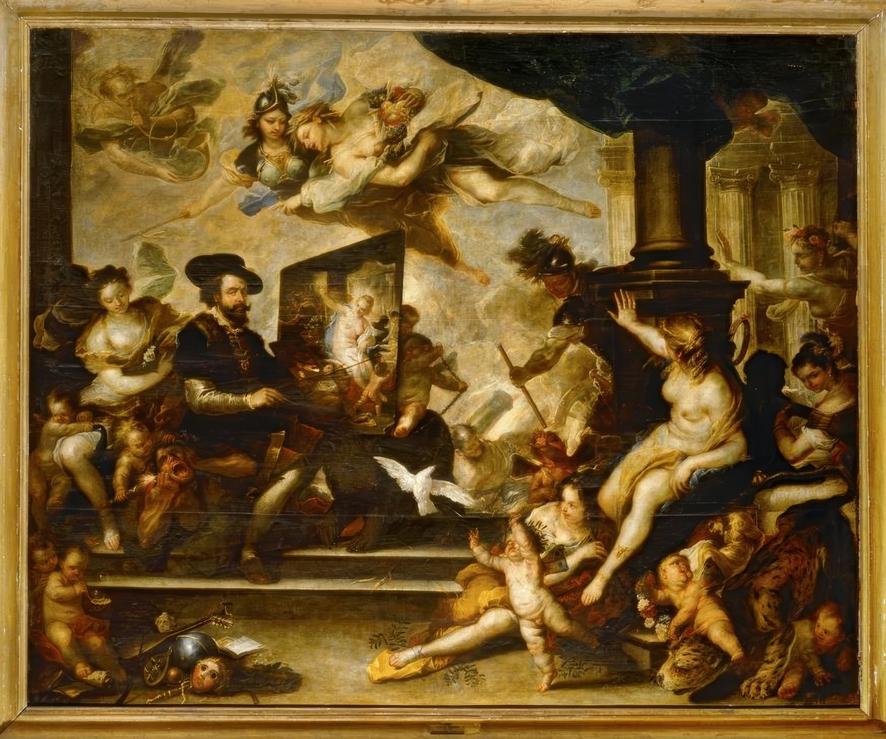 Rubens przy pracy maluje: Alegoria pokoju autorstwa Luca Giordano
