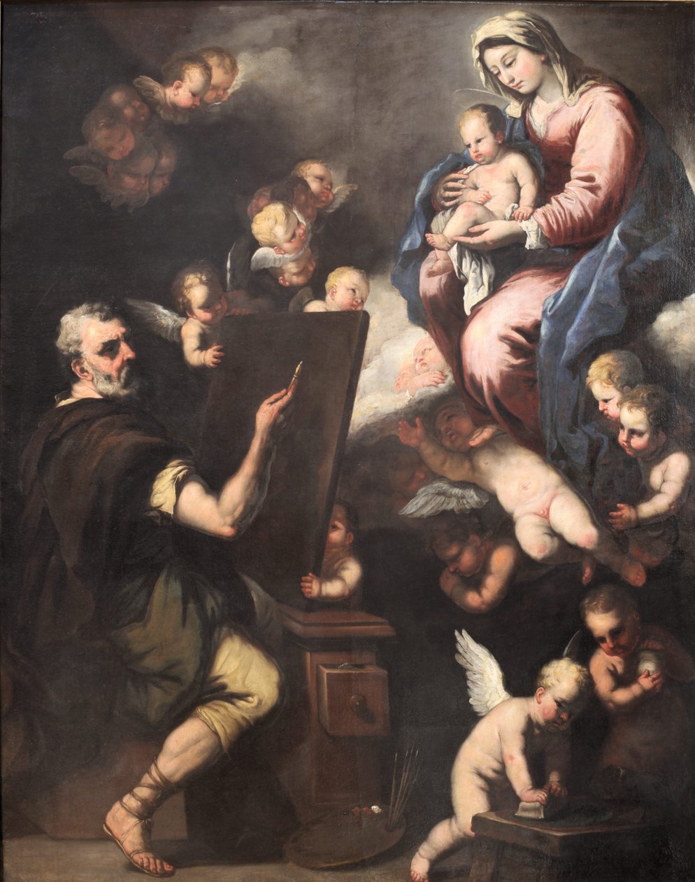Święty Łukasz malujący Dziewicę autorstwa Luca Giordano