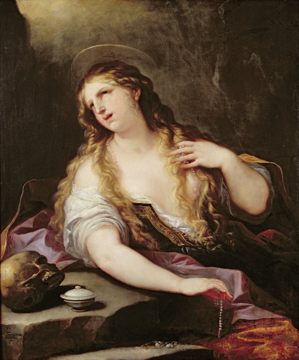 Św. Maria Magdalena wyrzekająca się marności świata, ok. 1696 autorstwa Luca Giordano