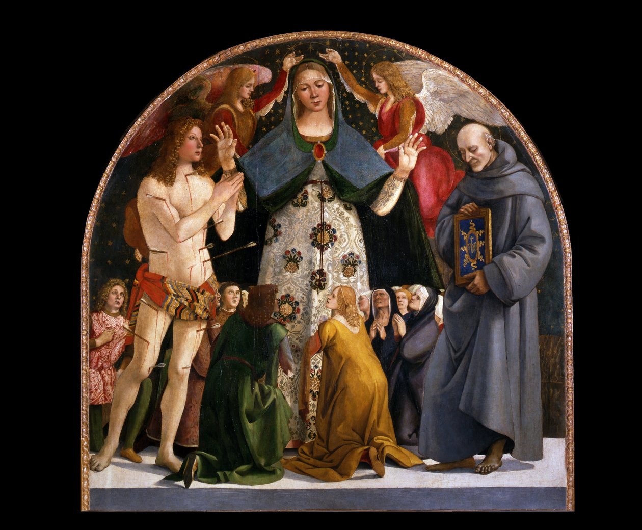 Madonna Miłosierdzia i Świętych Sebastiana i Bernardino da Siena autorstwa Luca Signorelli