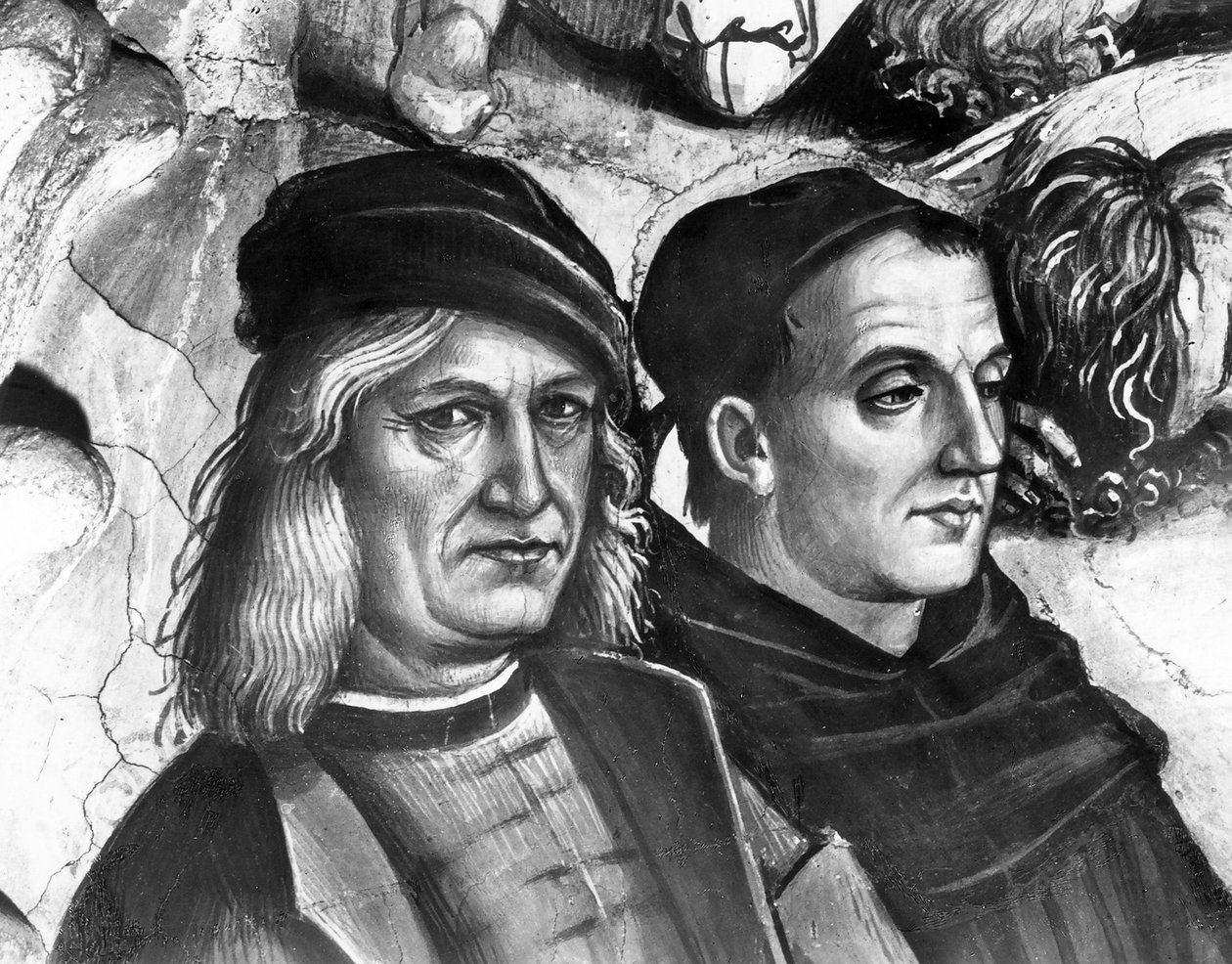 Portret Luca Signorelli i Fra Angelico, fragment z Kazania i Dziejów Antychrysta autorstwa Luca Signorelli