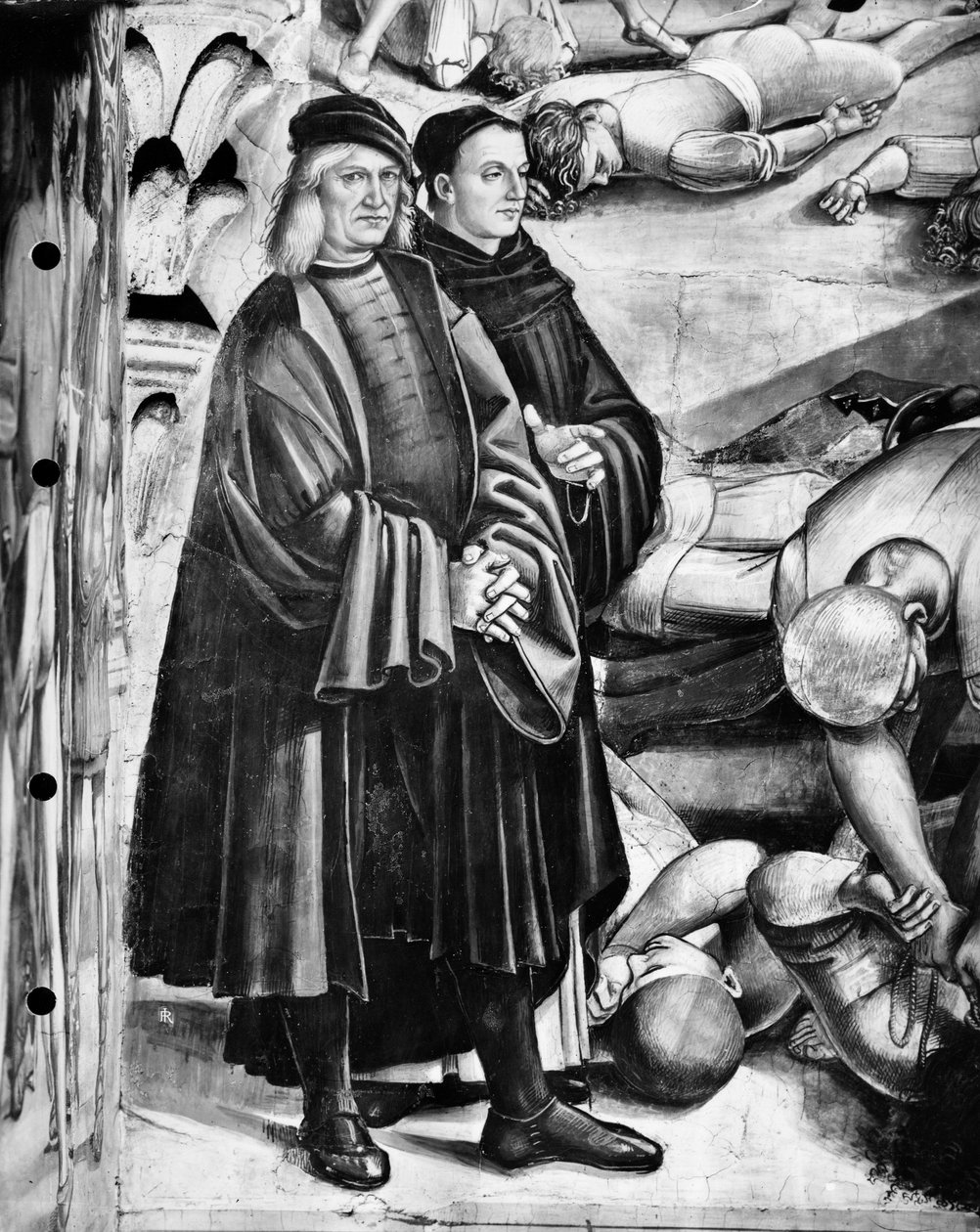 Portret Luca Signorelli i Fra Angelico, fragment z Kazania i Dziejów Antychrysta autorstwa Luca Signorelli