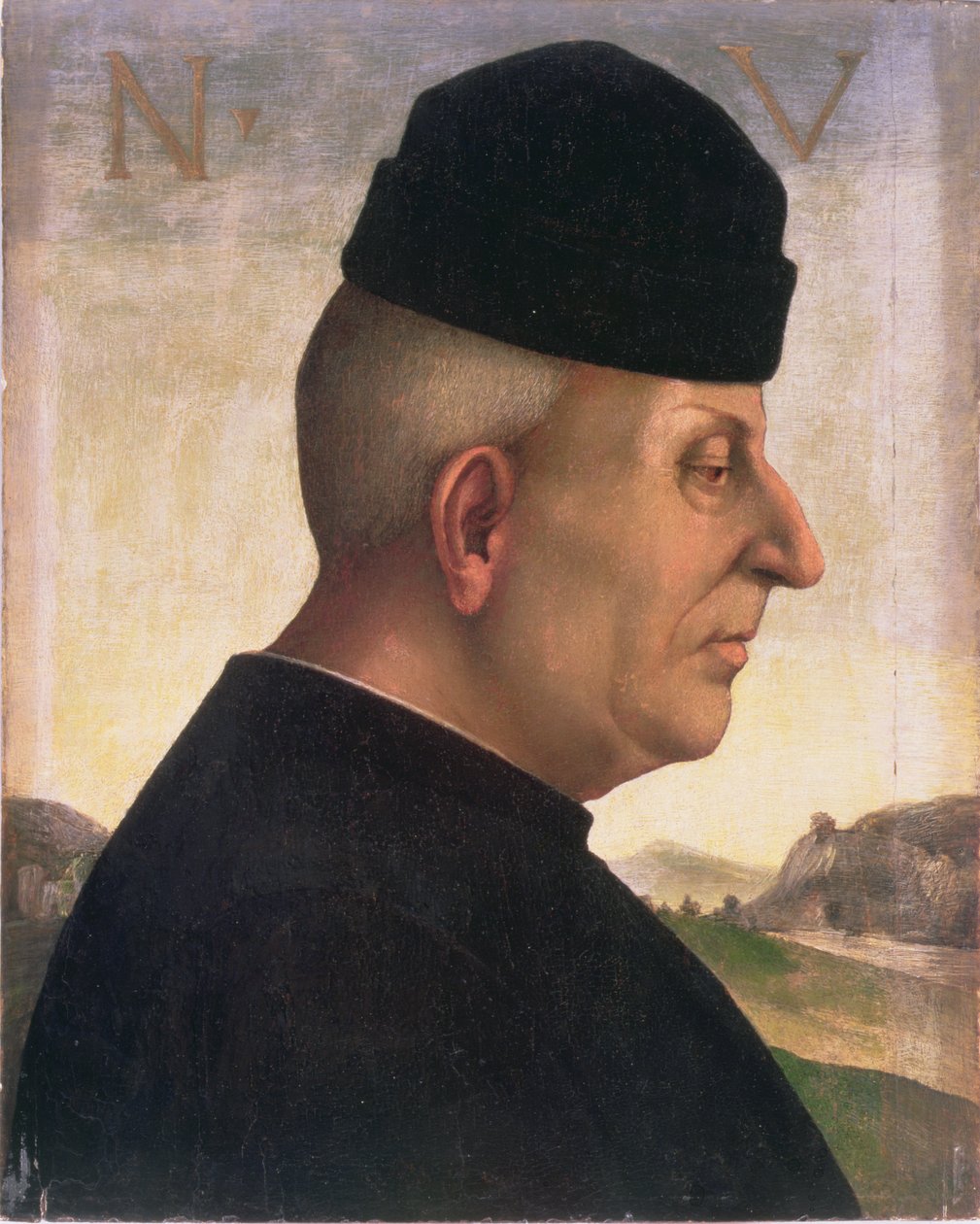 Portret Niccolo Vitelli (1414-86) (tempera na desce) autorstwa Luca Signorelli