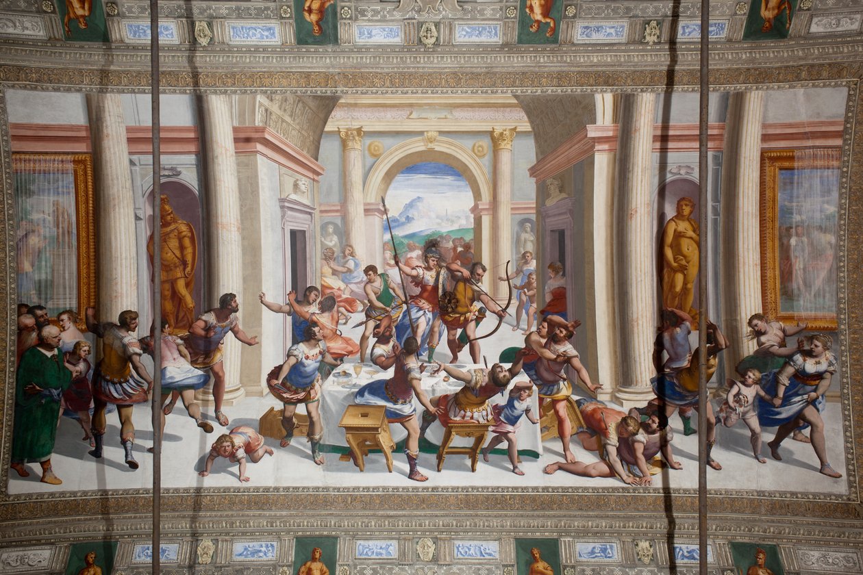 Historia Ulissesa (powrót), sufit Salone Cambiaso autorstwa Luca Cambiaso