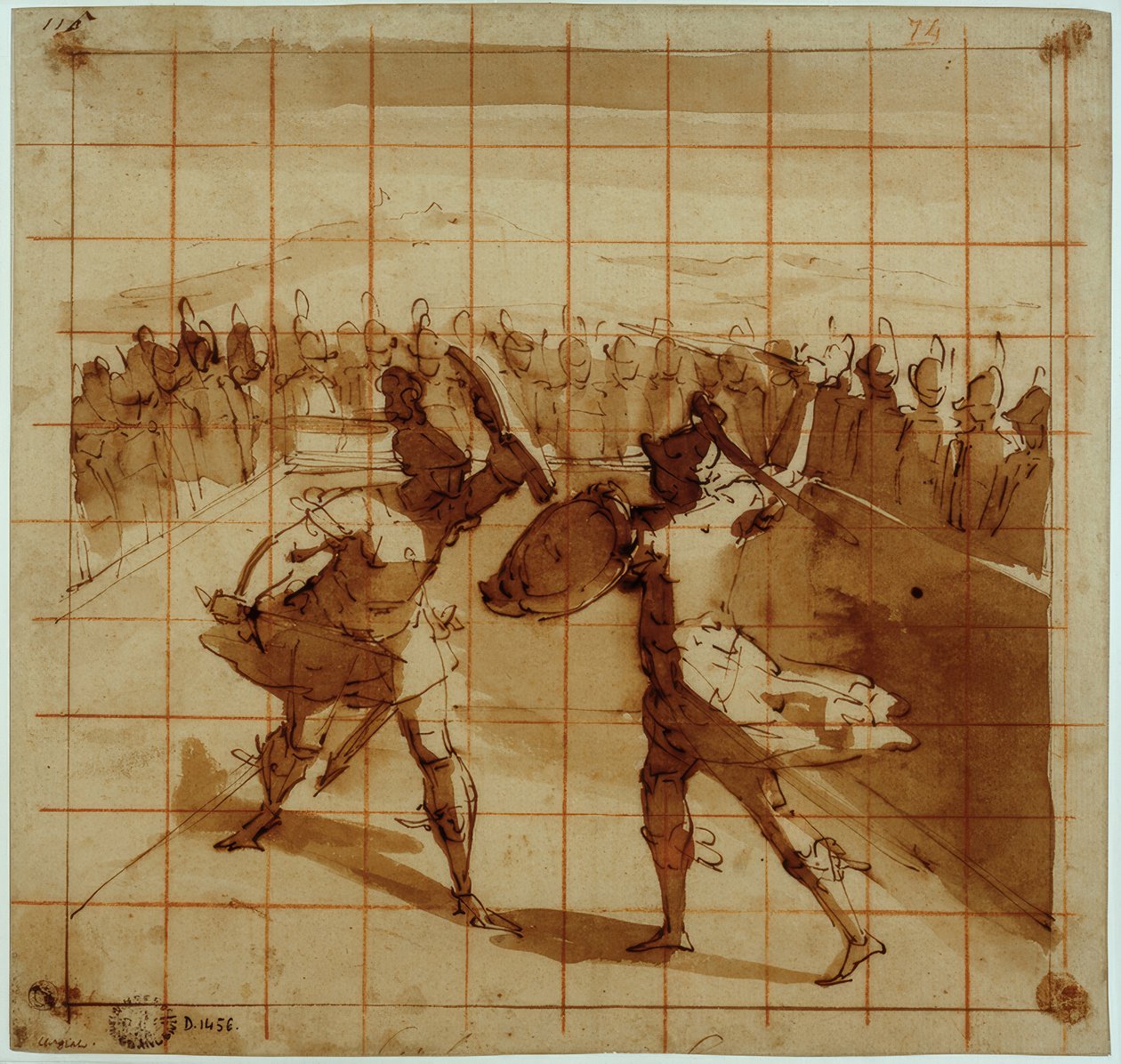 Eneasz kontra Turnus autorstwa Luca Cambiaso