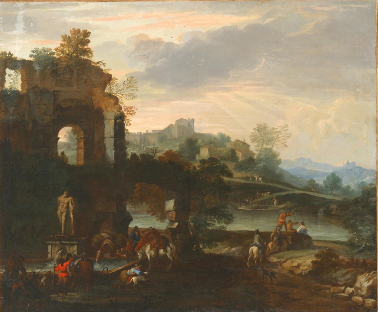 Capriccio z Herkulesem Farnese. autorstwa Luca Carlevaris