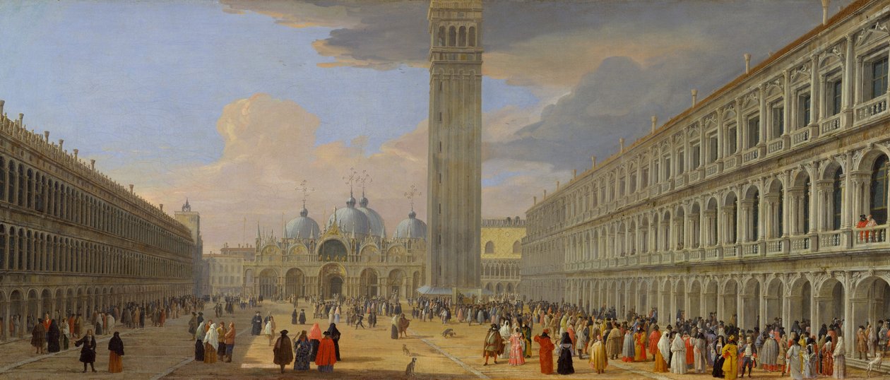 Piazza San Marco, Wenecja, ok. 1709 autorstwa Luca Carlevaris