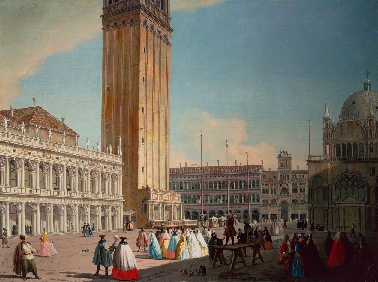 Piazzetta, Wenecja (olej na płótnie) autorstwa Luca Carlevaris