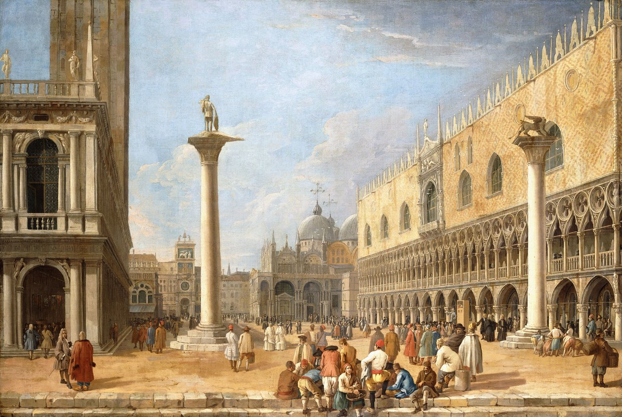 Piazzetta, Wenecja, patrząc w kierunku Piazza San Marco, autorstwa Luca Carlevaris