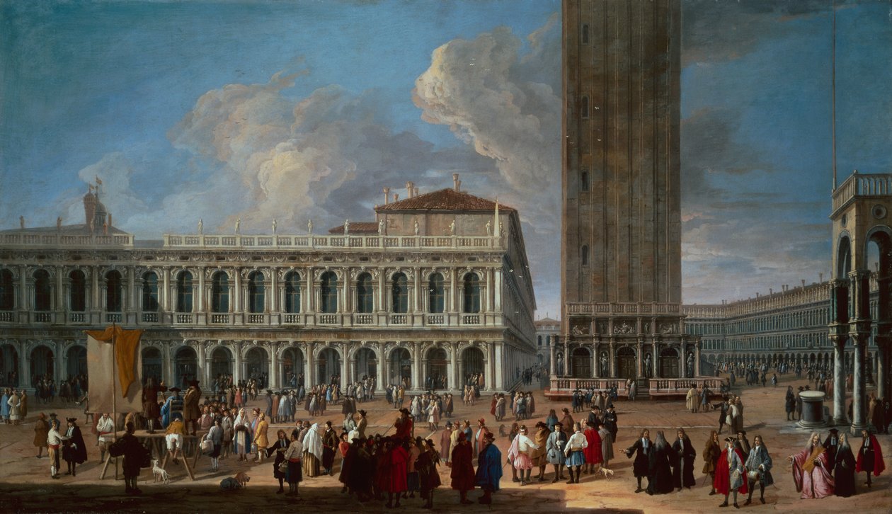 Piazzetta i Piazza San Marco, Wenecja (olej na płótnie) autorstwa Luca Carlevaris