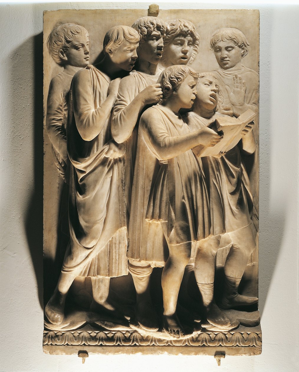 Laudate Eum en choro (Psalm 150, Laudate Dominum), panel ze śpiewającymi dziećmi autorstwa Luca Della Robbia
