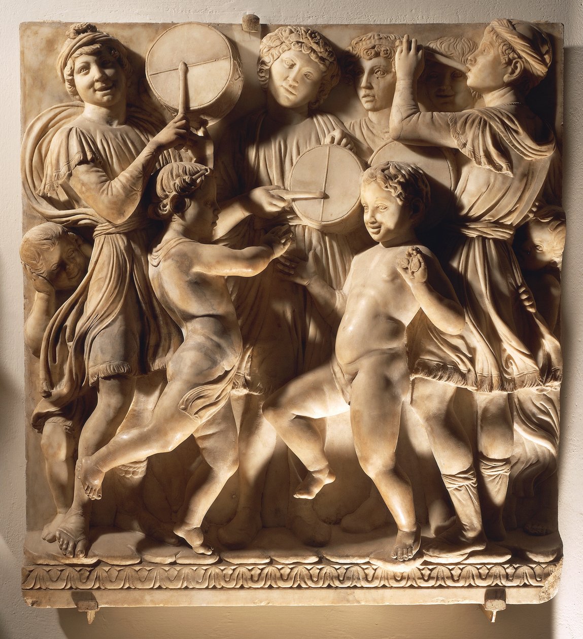 Chwalcie Go w kotle (Ps 150, Chwalcie Pana), panel z bębniarzami autorstwa Luca Della Robbia