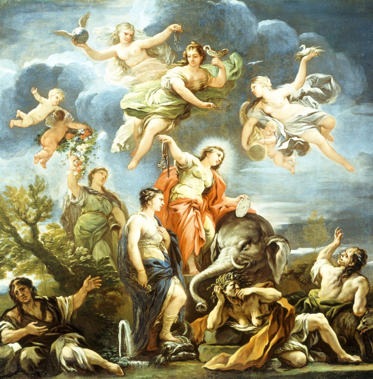 Alegoria wstrzemięźliwości, Luca Giordano, olej na płótnie autorstwa Luca Giordano