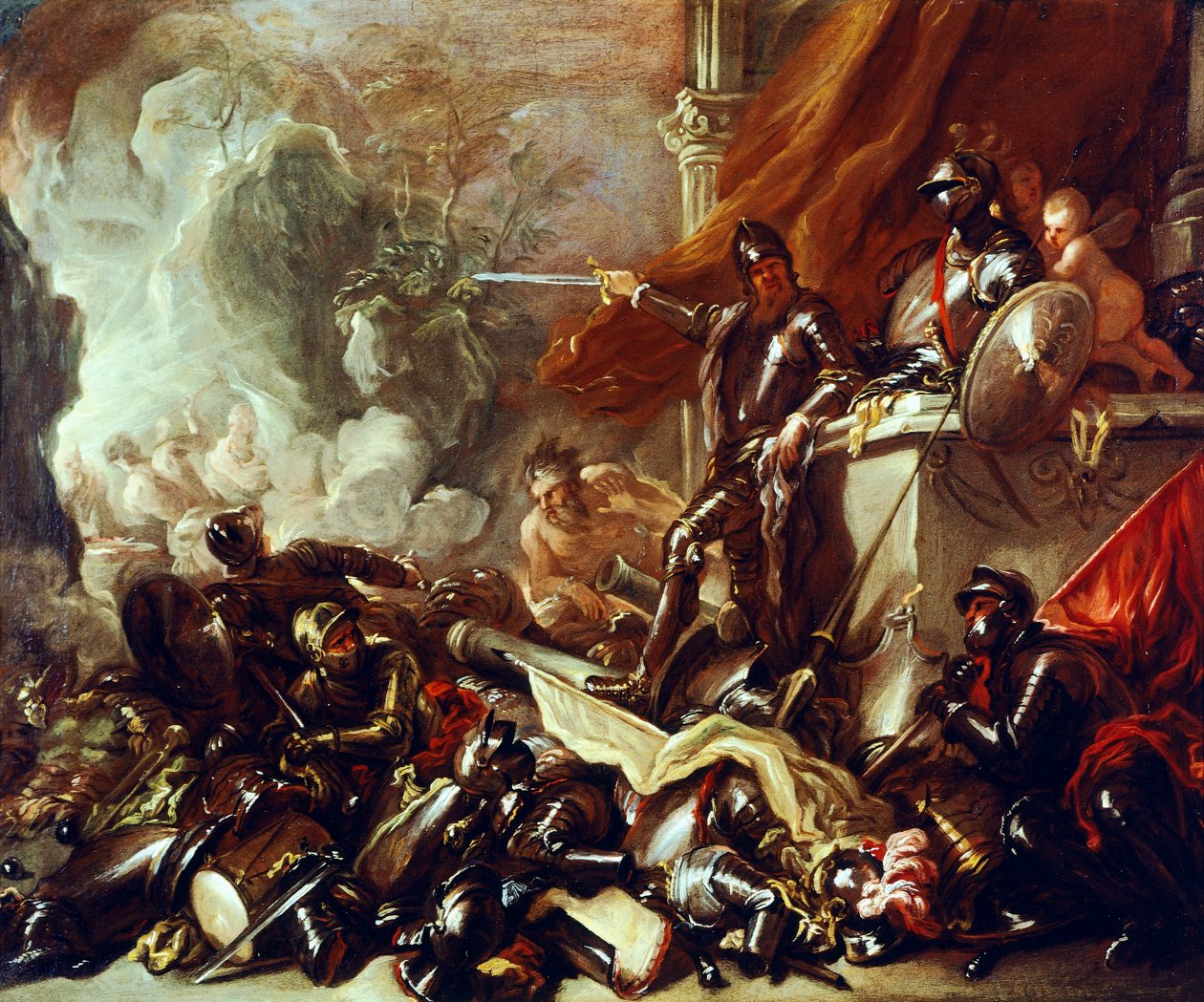Alegoria wojny, Luca Giordano (1634-1705), olej na płótnie, 61x50 cm autorstwa Luca Giordano