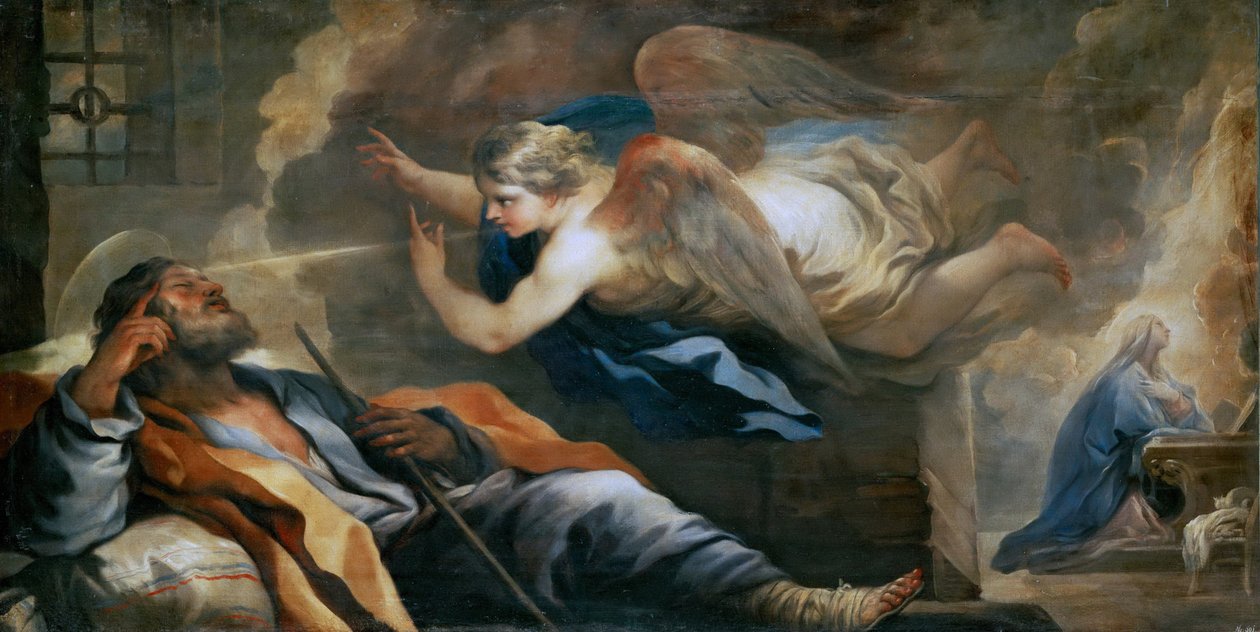 Barok: Sen św. Józefa par Giordano, Luca (1632-1705), ok. 1696. Olej na płótnie, 97x187. Muzeum Historii Sztuki, Wiedeń autorstwa Luca Giordano