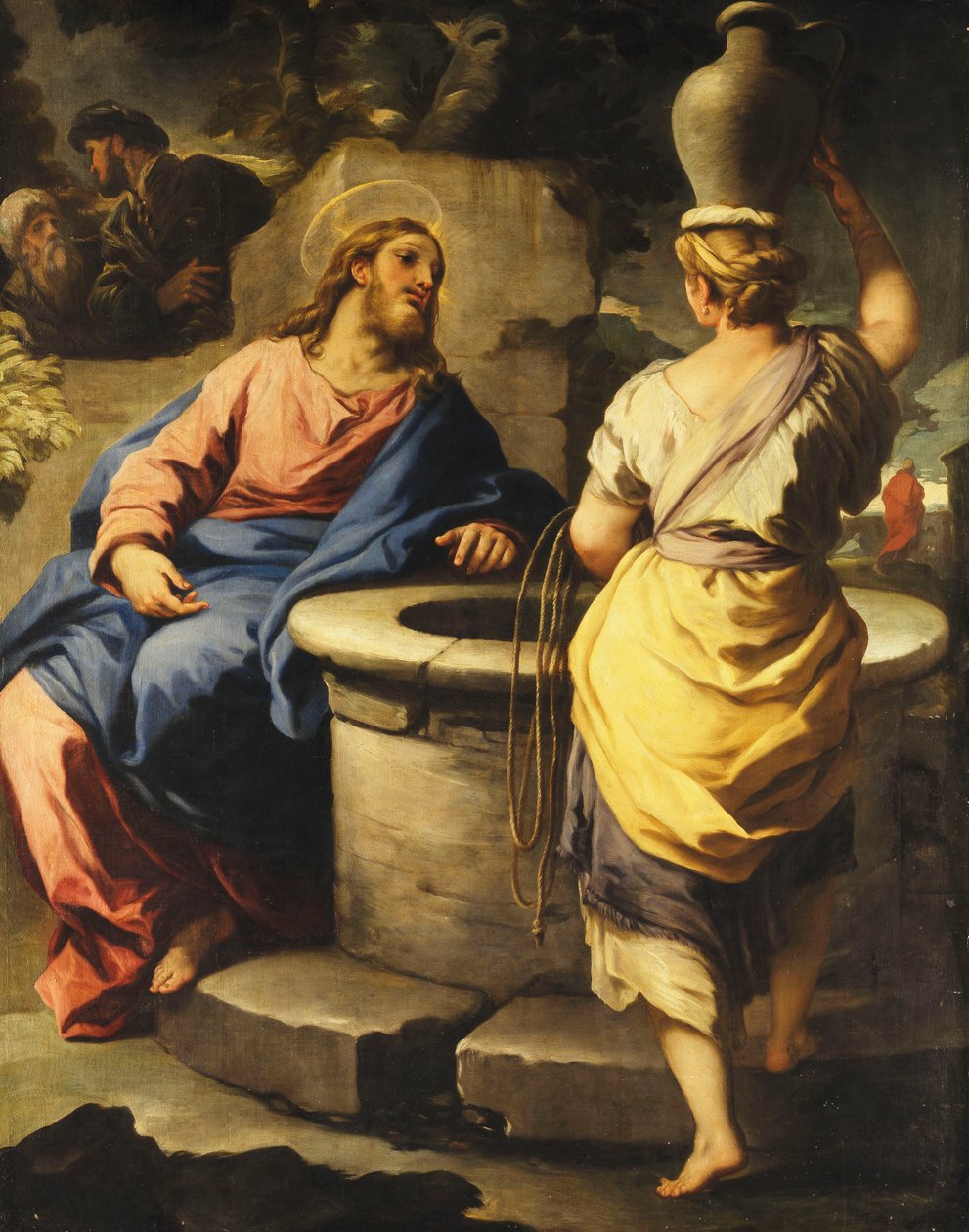 Chrystus i Kobieta z Samarii przy studni, ok. 1697 autorstwa Luca Giordano