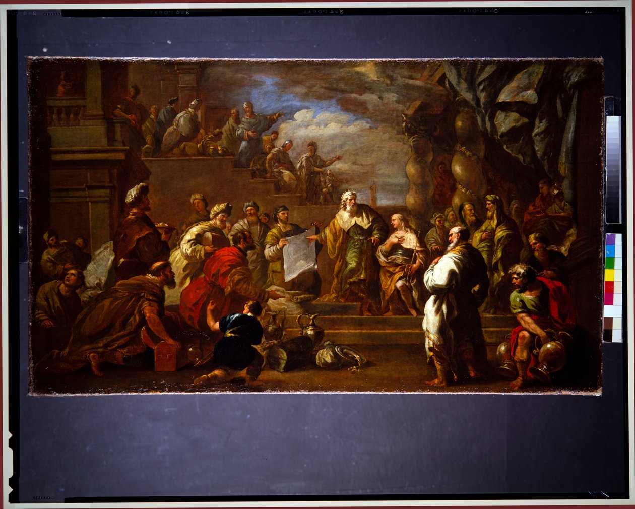 Dawid pokazujący Salomonowi plany świątyni (płótno) autorstwa Luca Giordano