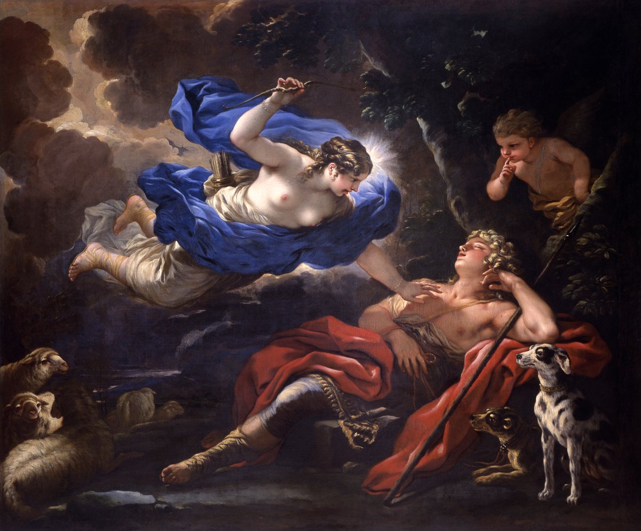 Diana i Endymion, ok. 1675-1680. autorstwa Luca Giordano