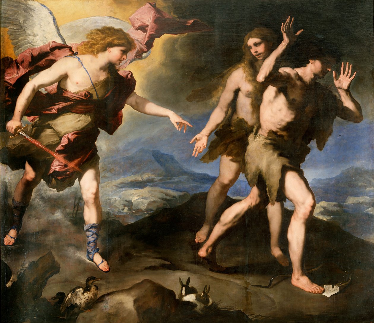Wypędzenie z raju, druga połowa XVII wieku autorstwa Luca Giordano